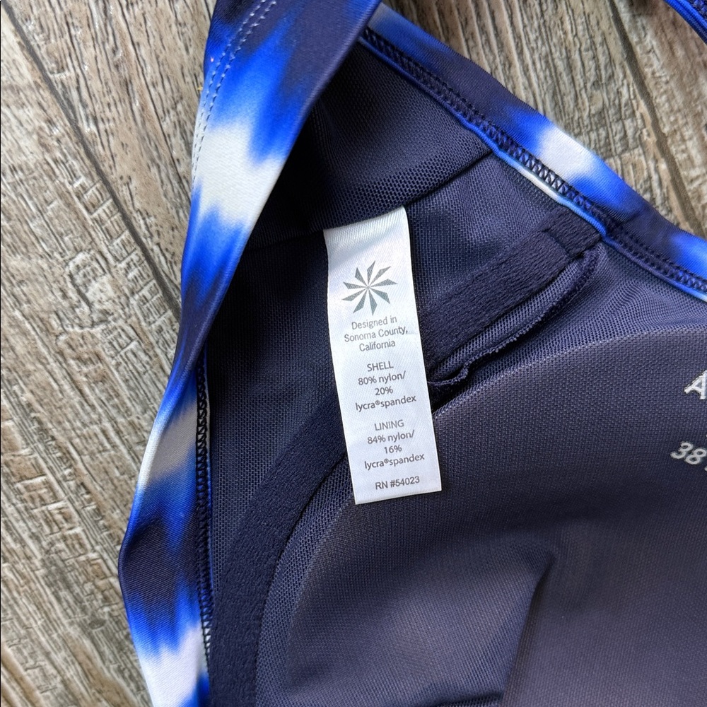Athleta Blue and White Tie-Dye Bikini Set, Top 38DDD, Bottom Large - Picture 8 of 13